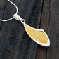 Natural Baltic Lemon Amber Modern Geometric Pendant Necklace