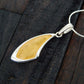 Natural Baltic Lemon Amber Modern Geometric Pendant Necklace