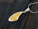 Natural Baltic Lemon Amber Modern Geometric Pendant Necklace