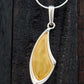 Natural Baltic Lemon Amber Modern Geometric Pendant Necklace