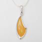 Natural Baltic Lemon Amber Modern Geometric Pendant Necklace