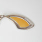 Natural Baltic Lemon Amber Modern Geometric Pendant Necklace