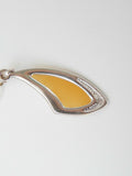 Natural Baltic Lemon Amber Modern Geometric Pendant Necklace