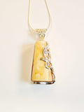 Natural Baltic White and Butterscotch Amber Floral Pendant Necklace