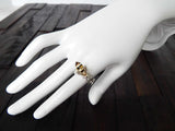 Natural Baltic Amber 14K Gold Plated Bee and Honeycomb Adjustable Ring