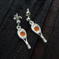 Natural Baltic Cognac Amber Tennis Racket Dangle Earrings