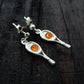 Natural Baltic Cognac Amber Tennis Racket Dangle Earrings