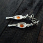 Natural Baltic Cognac Amber Tennis Racket Dangle Earrings