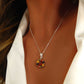 Natural Baltic Multicolor Amber Starburst Flower Pendant Necklace in 925 Sterling Silver