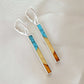 Natural Baltic Amber and Turquoise Dangle Earrings