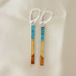 Natural Baltic Amber and Turquoise Dangle Earrings