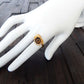 Natural Baltic Amber 14K Gold Plated Adjustable Peacock Ring