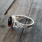 Natural Baltic Cherry Amber Celtic Ring in 925 Sterling Silver