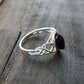 Natural Baltic Cherry Amber Celtic Ring in 925 Sterling Silver