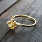 Natural Baltic Lemon Amber 14k Gold Plated Lady Bug Ring