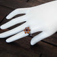 Natural Baltic Cognac and Cherry Amber Royal Flower Ring