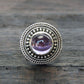 Genuine Amethyst Boho-Chic Ring in 925 Sterling Silver