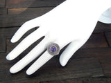 Genuine Amethyst Boho-Chic Ring in 925 Sterling Silver