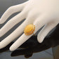 Natural Baltic Butterscotch Amber 14k Gold Plated Adjustable Ring