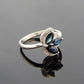 Genuine Sapphire and Diamond Ring in 925 Sterling Silver