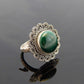 Genuine Green Onyx Boho Chic Ring in 925 Sterling Silver