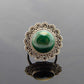 Genuine Green Onyx Boho Chic Ring in 925 Sterling Silver