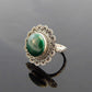 Genuine Green Onyx Boho Chic Ring in 925 Sterling Silver