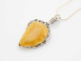 Natural Baltic Butterscotch Sleepy Hallow Limited Edition Pendant Necklace in 925 Sterling Silver