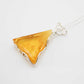 Handmade Natural Baltic Lemon Amber Triangular Pendant Necklace in 925 Sterling Silver