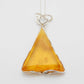 Handmade Natural Baltic Lemon Amber Triangular Pendant Necklace in 925 Sterling Silver