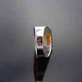 Natural Baltic Amber Stacked Statement Ring in 925 Sterling Silver