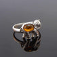 Natural Baltic Cognac Amber Adjustable Lucky Elephant Ring in 925 Sterling Silver