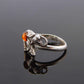 Natural Baltic Cognac Amber Adjustable Lucky Elephant Ring in 925 Sterling Silver