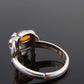 Natural Baltic Cognac Amber Adjustable Lucky Elephant Ring in 925 Sterling Silver