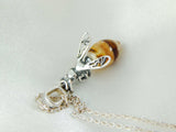 Natural Baltic Blonde Amber Honey Bee Necklace