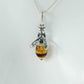 Natural Baltic Blonde Amber Honey Bee Necklace