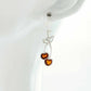 Natural Baltic Cognac Amber Cherry Dangle Earrings