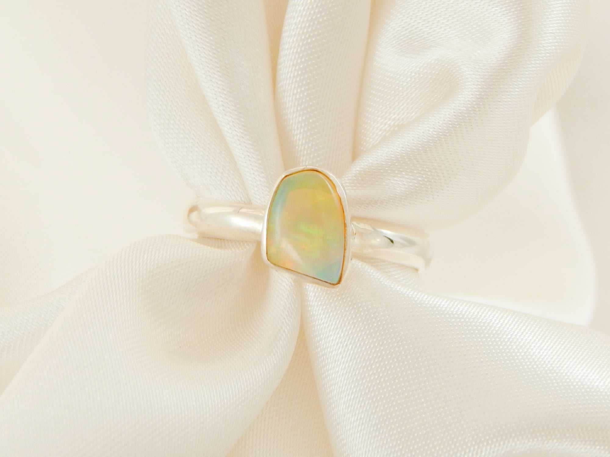 Genuine Ethiopian Opal Ring in 925 Sterling Silver