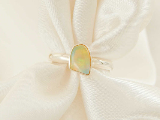 Genuine Ethiopian Opal Ring in 925 Sterling Silver