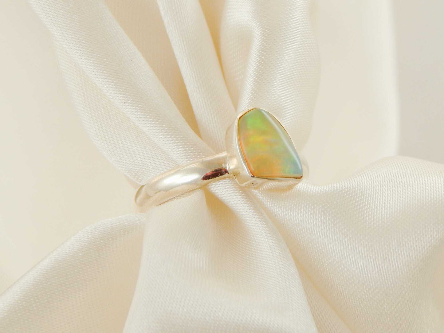 Genuine Ethiopian Opal Ring in 925 Sterling Silver