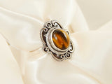 Genuine Tigers Eye Boho Chic Ring in 925 Sterling Silver