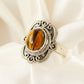 Genuine Tigers Eye Boho Chic Ring in 925 Sterling Silver