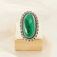 Genuine Malachite Oval Cut Statement Ring in 925 Sterling Silver