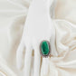 Genuine Malachite Oval Cut Statement Ring in 925 Sterling Silver