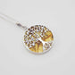 Natural Baltic Lemon Amber Tree Of Life Pendant Necklace in 925 Sterling Silver