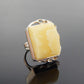 Natural Baltic Butterscotch Marbled Amber Avant Garde Ring in 925 Sterling Silver