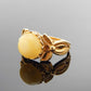 Natural Baltic Butterscotch Amber Royal Flower Adjustable Ring in 14k Gold Plated s925