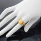 Natural Baltic Butterscotch Amber Royal Flower Adjustable Ring in 14k Gold Plated s925