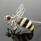 Natural Baltic Amber Bumble Bee Pendant in 925 Sterling Silver