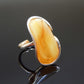 Natural Baltic Butterscotch Amber Adjustable Statement Ring in 14k Gold Plated s925